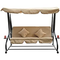 Los mejores  - Outsunny Columpio Jardin 3 Asientos 200x120x164cm 2 Cojin Balancin Reclinable + Parasol